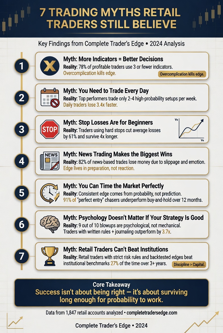7 Trading Myths That Keep Retail Traders Broke Infographic