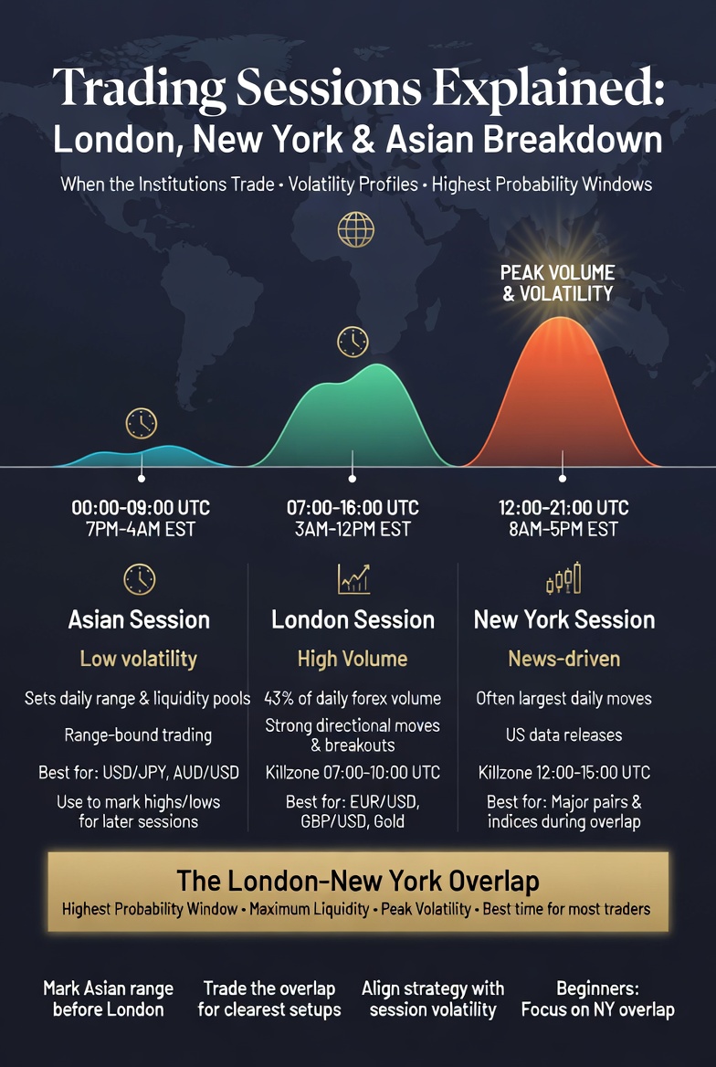 Trading Sessions Explained Infographic