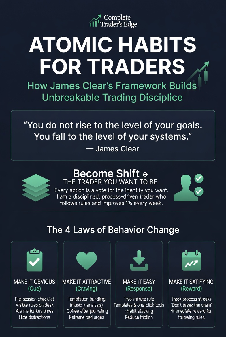 Atomic Habits for Traders Infographic