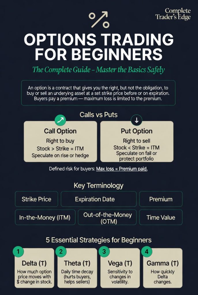 Options Trading for Beginners Inforgraphic