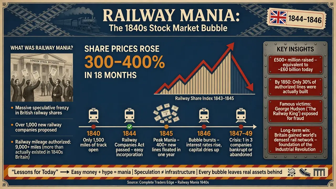 The Railway Mania 1840s Infographic