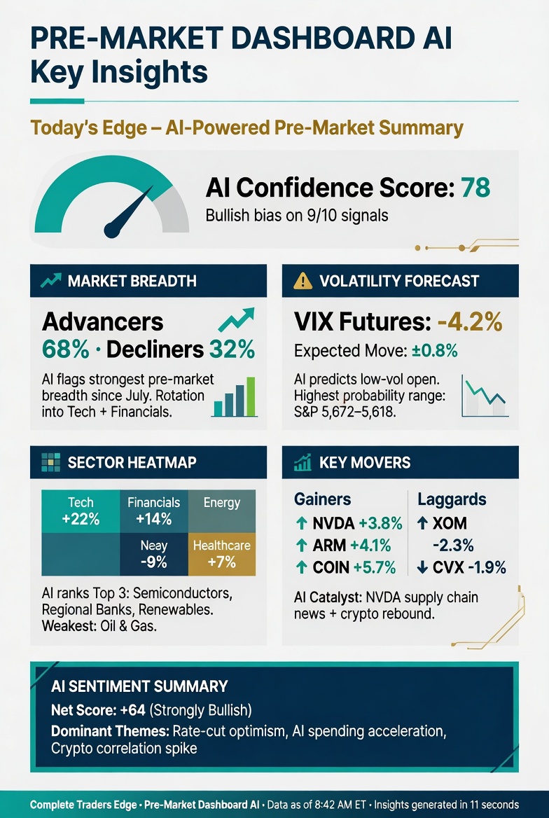 AI Pre-Market Dashboard Infographic