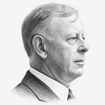 Pencil sketch of Jesse Livermore
