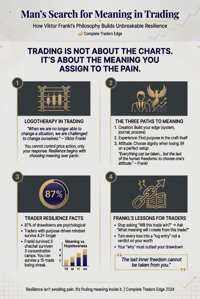 Victor Frankl's Philosophy in Trading Infographic