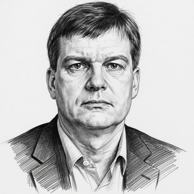 Pencil sketch of Michael Burry