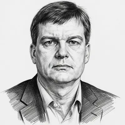 Pencil sketch of Michael Burry