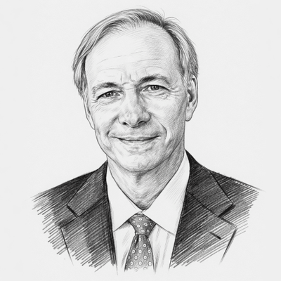 Pencil sketch of Ray Dalio