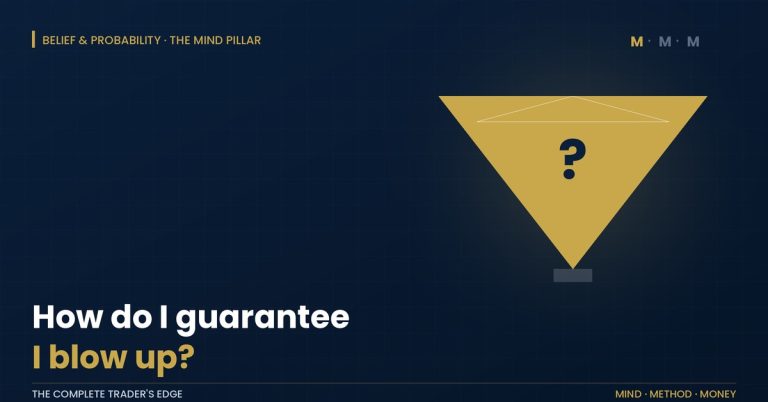 Inversion for traders: gold pyramid balanced on its tip with a question mark