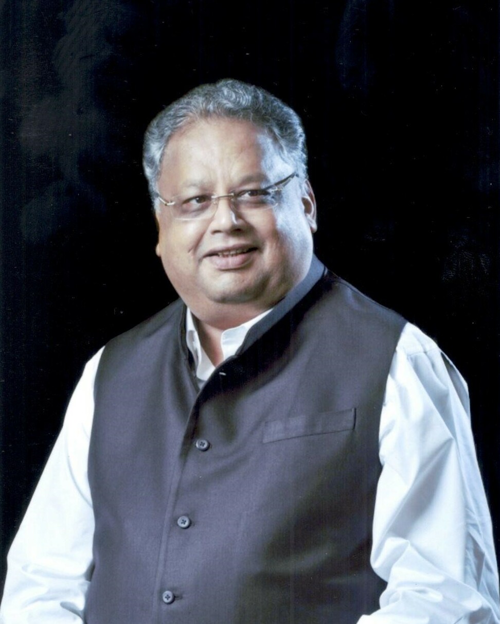 Rakesh Jhunjhunwala, the Indian investor known as the Big Bull, in a formal portrait