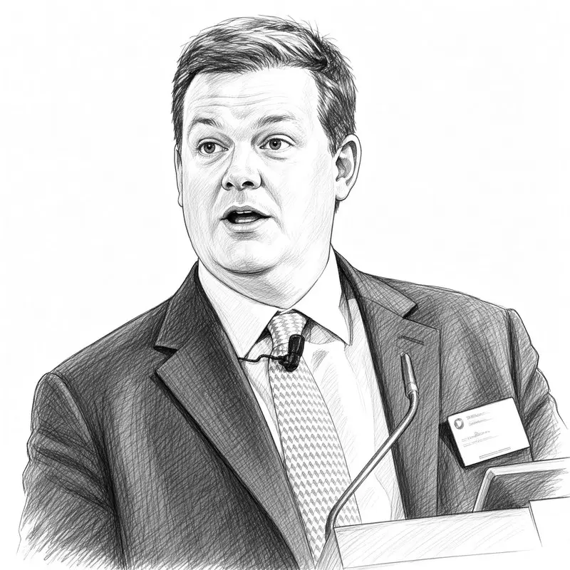 Pencil sketch of Colm O'Shea
