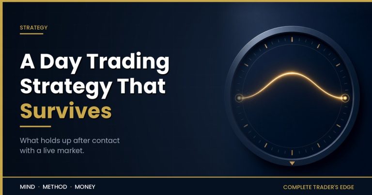 A day trading strategy that survives: a gold session curve inside a dark clock face