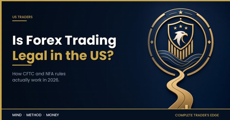Is forex trading legal in the US: a gold regulatory crest on a dark shield