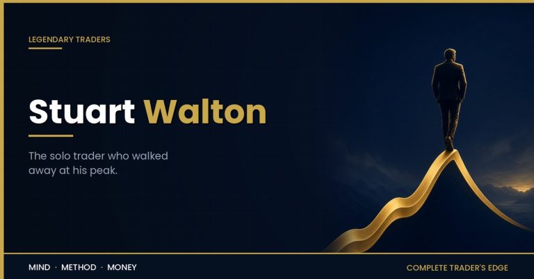 Stuart Walton: a lone gold figure walking away, the solo trader who quit at his peak