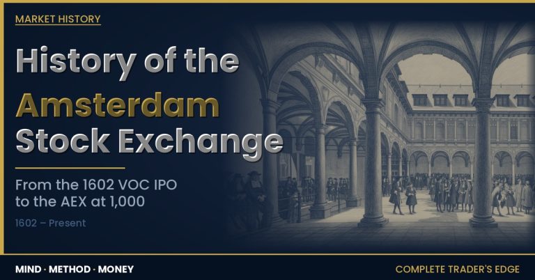 History of the Amsterdam Stock Exchange: from the 1602 VOC IPO and Tulip Mania to the AEX at 1,000 — illustrated with the De Keyser Beurs trading floor