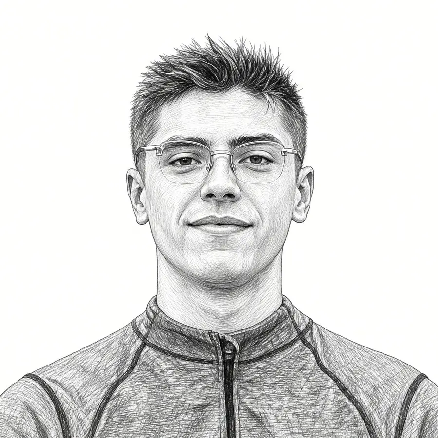 Illustrated pencil portrait of Lukas Fr&ouml;hlich, the trader profiled in chapter 4 of Market Wizards: The Next Generation