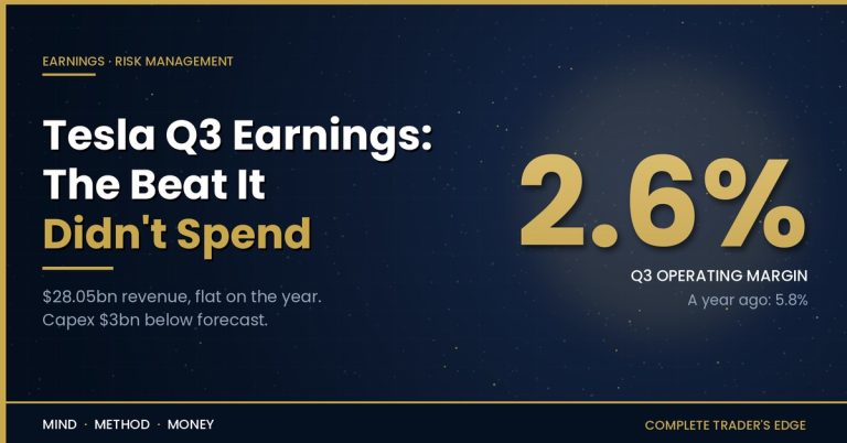 Tesla Q3 earnings 2026: operating margin of 2.6% against 5.8% a year earlier